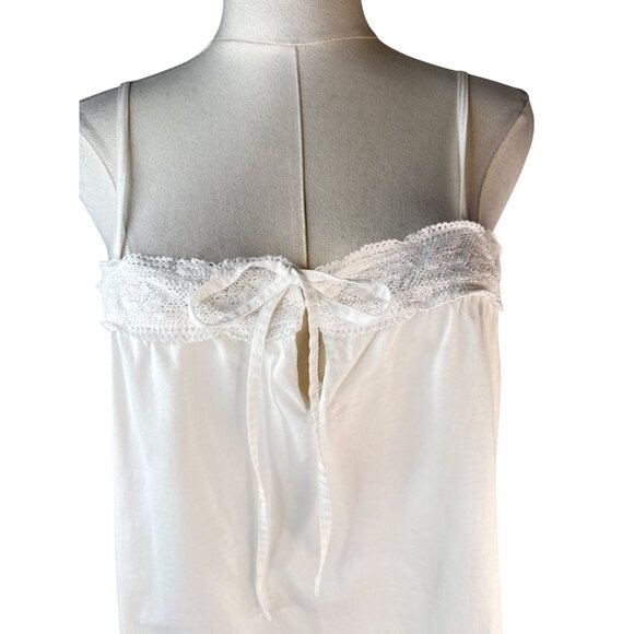 ZARA Home Medium White Lace Trim Cotton Camisole Tank - Picture 4 of 14